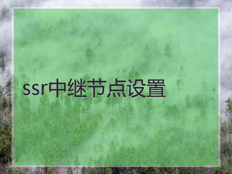 ssr中继节点设置