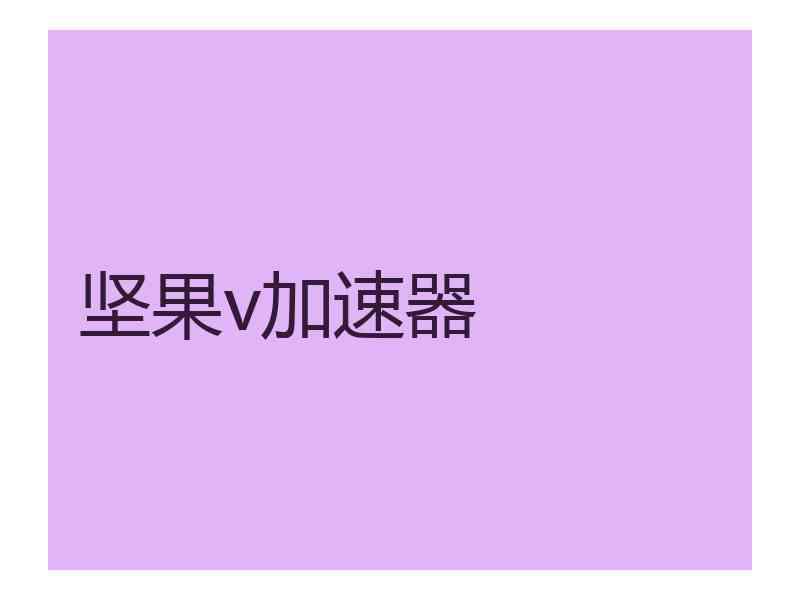 坚果v加速器