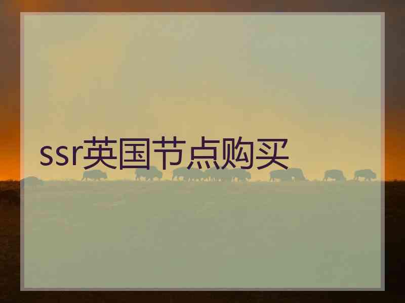 ssr英国节点购买