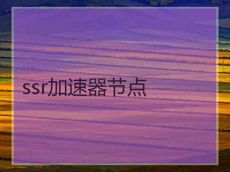 ssr加速器节点