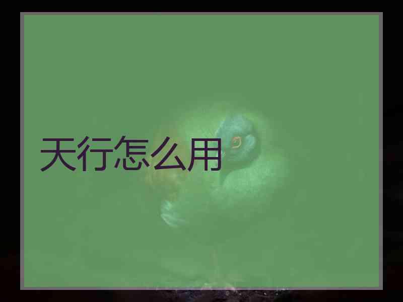 天行怎么用