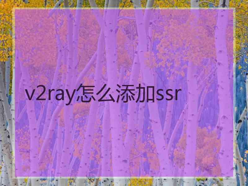v2ray怎么添加ssr