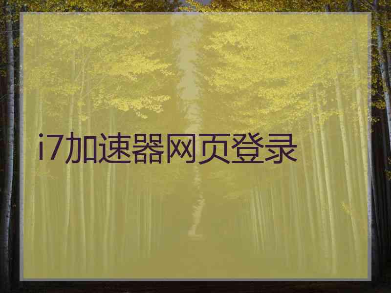 i7加速器网页登录