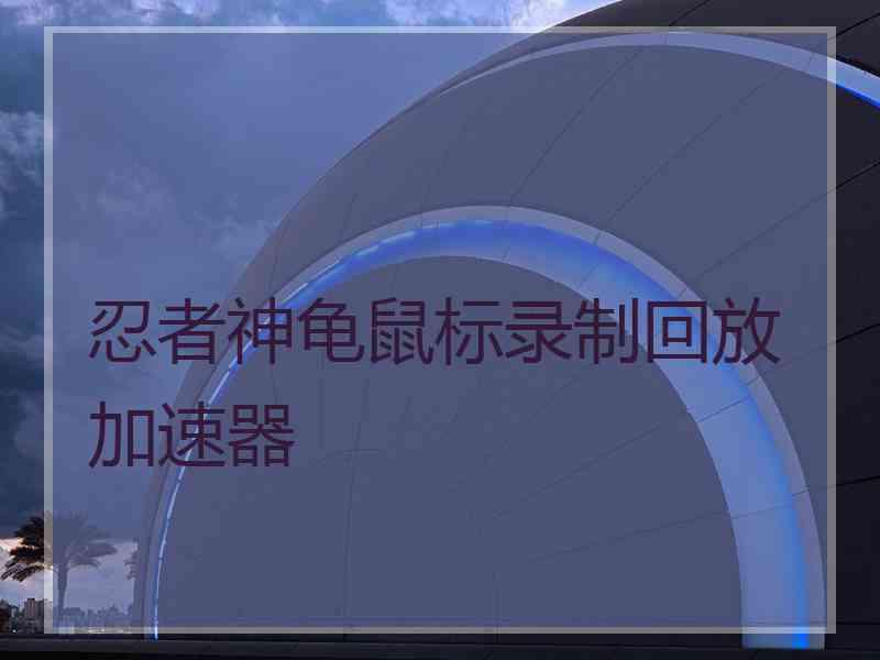 忍者神龟鼠标录制回放加速器