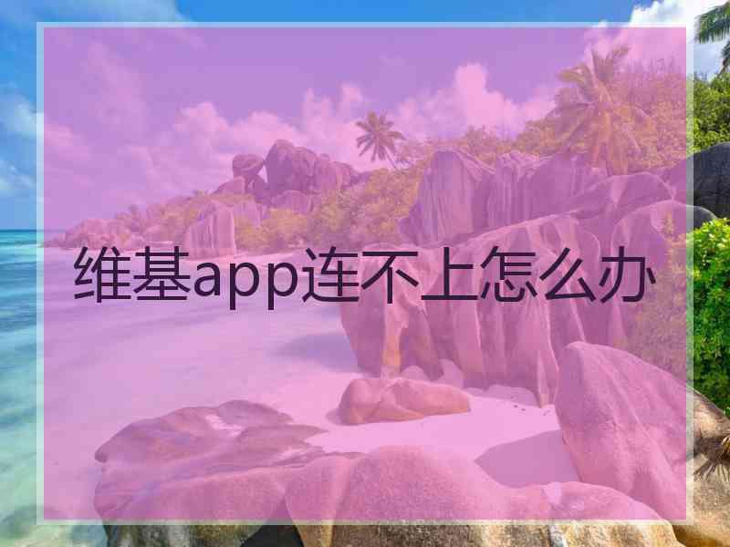 维基app连不上怎么办