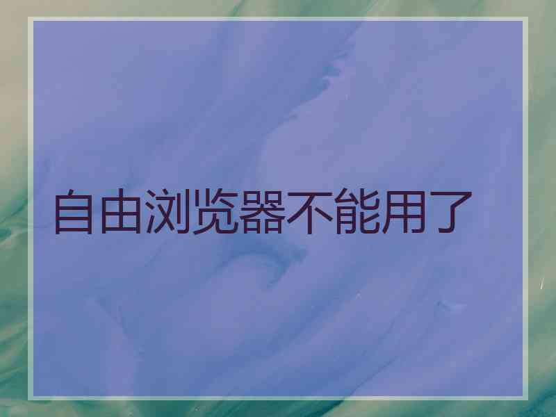 自由浏览器不能用了