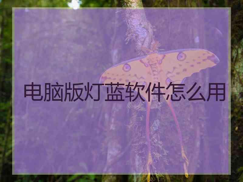电脑版灯蓝软件怎么用