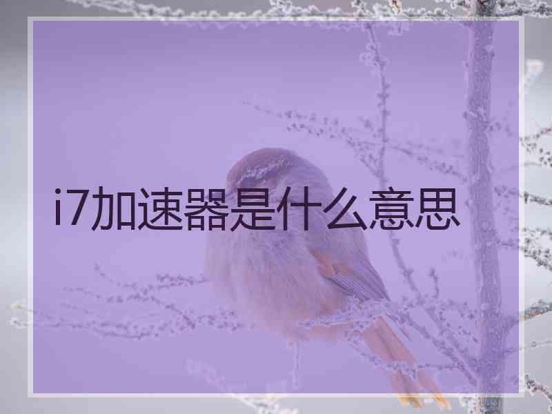 i7加速器是什么意思