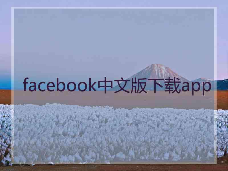 facebook中文版下载app