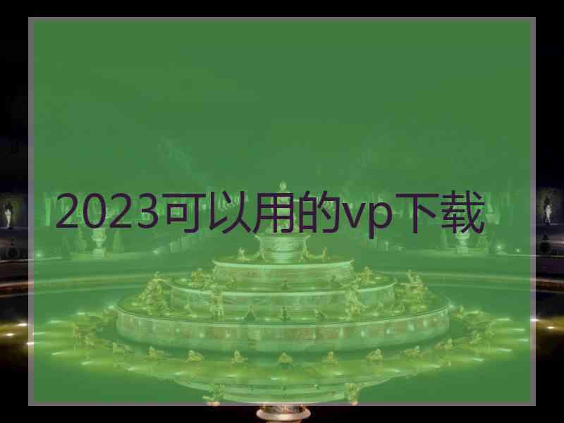 2023可以用的vp下载