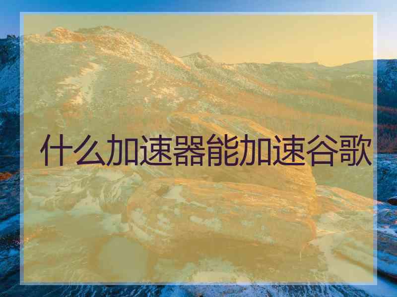 什么加速器能加速谷歌