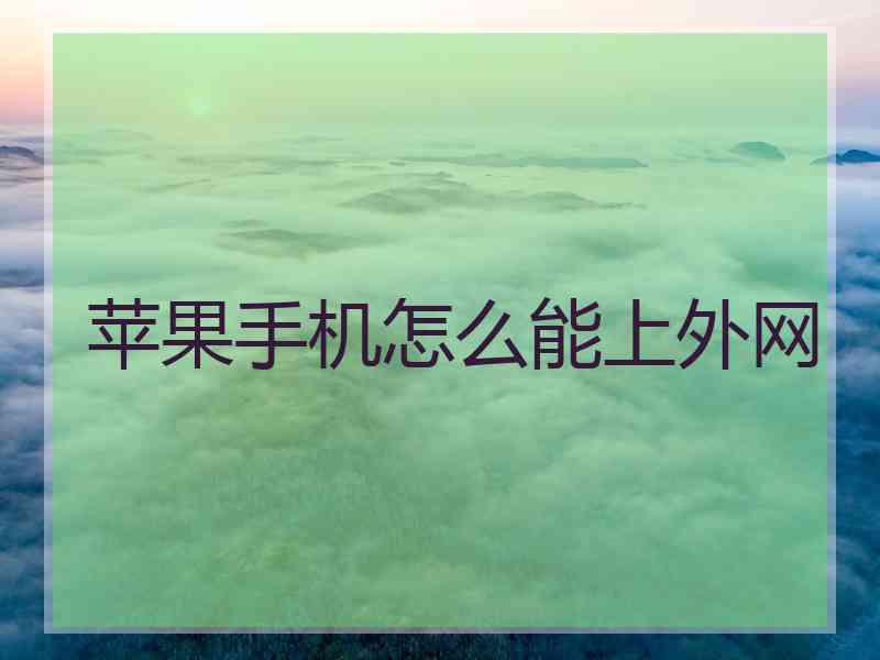 苹果手机怎么能上外网