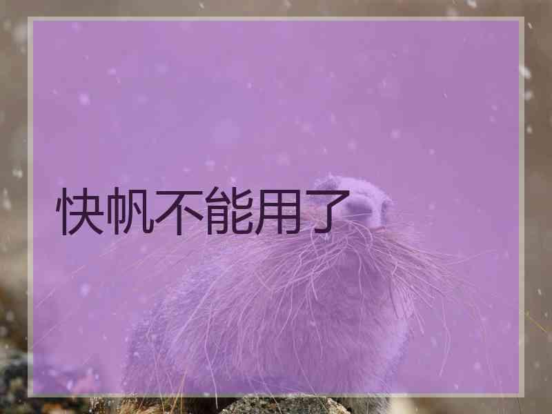 快帆不能用了