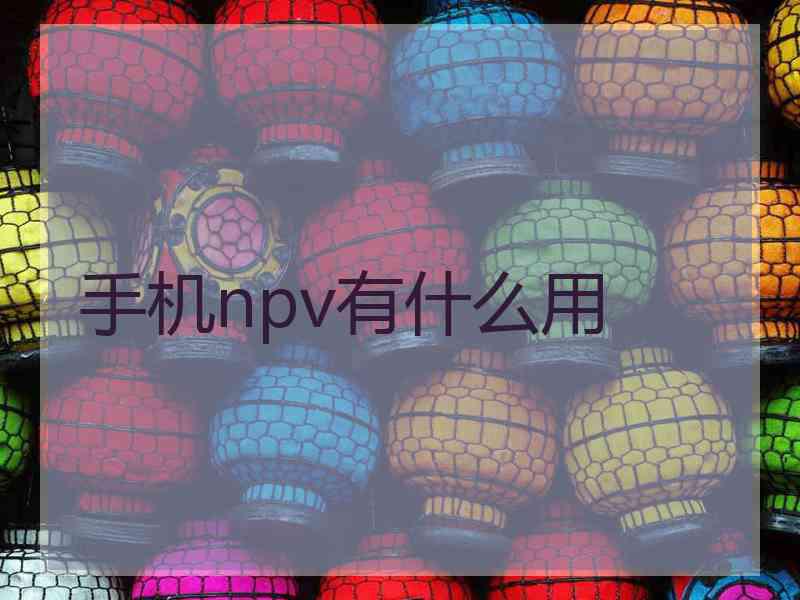 手机npv有什么用