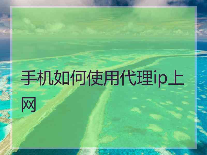 手机如何使用代理ip上网