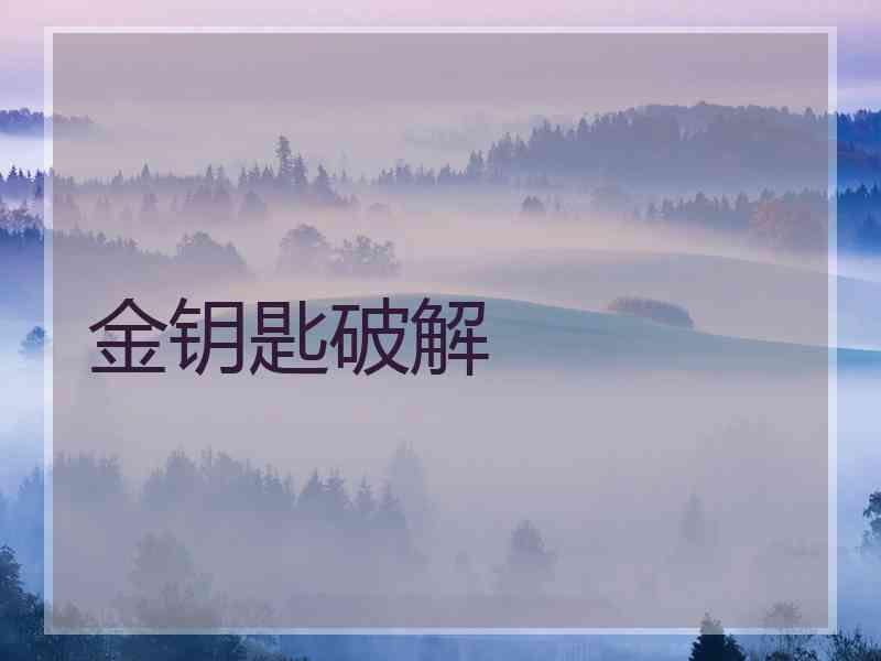 金钥匙破解