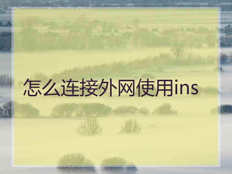怎么连接外网使用ins