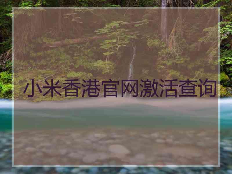小米香港官网激活查询