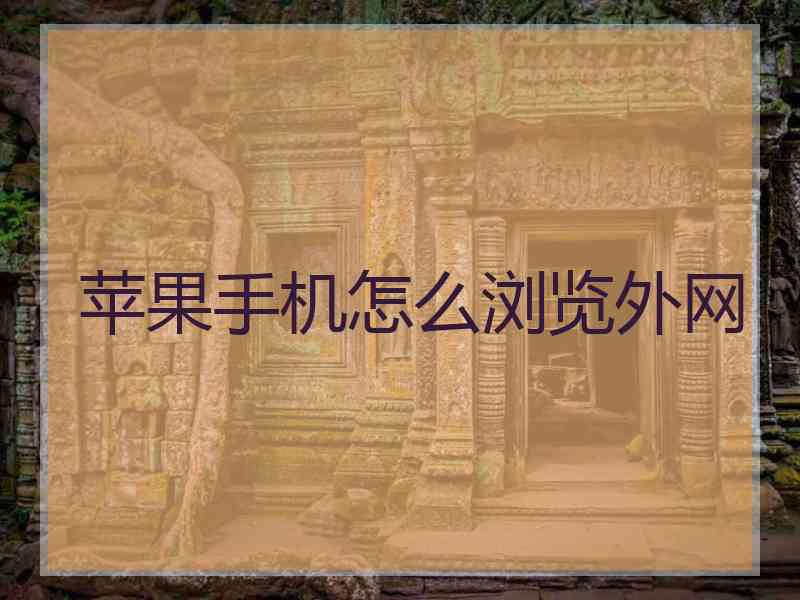 苹果手机怎么浏览外网
