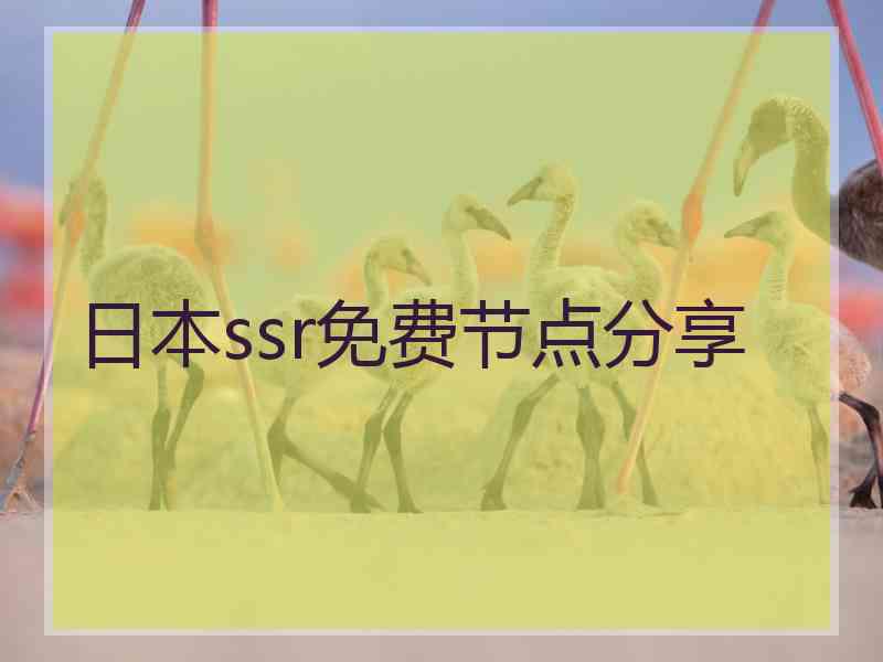 日本ssr免费节点分享