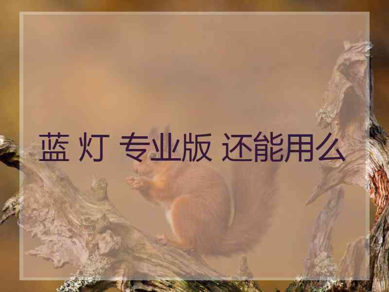 蓝 灯 专业版 还能用么