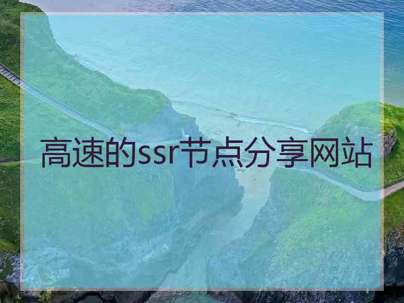 高速的ssr节点分享网站