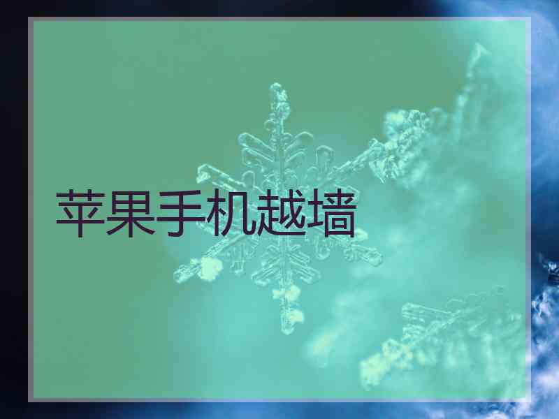 苹果手机越墙