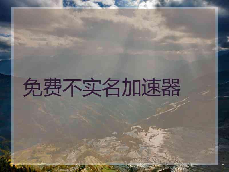 免费不实名加速器