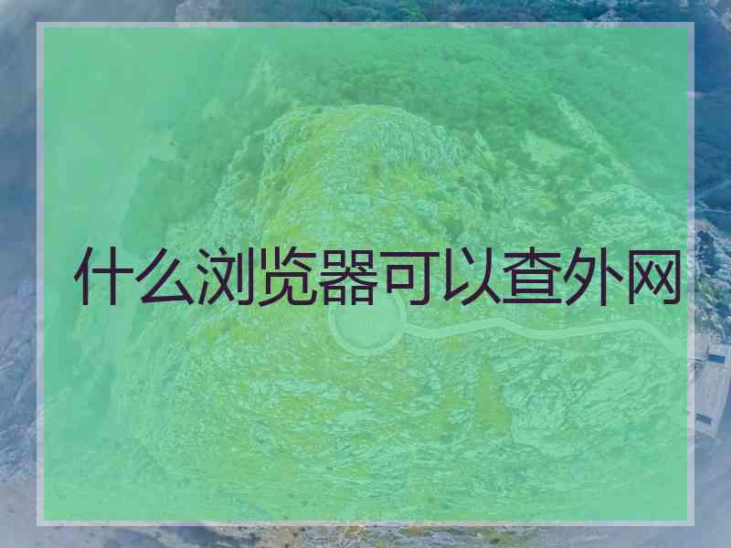 什么浏览器可以查外网