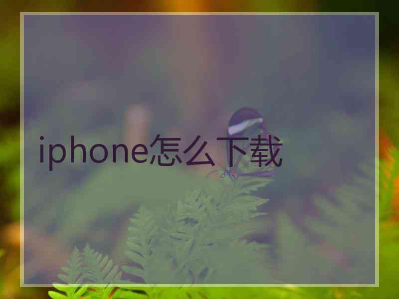 iphone怎么下载
