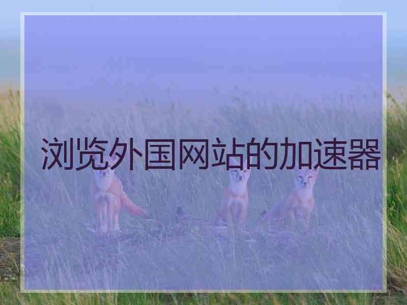 浏览外国网站的加速器