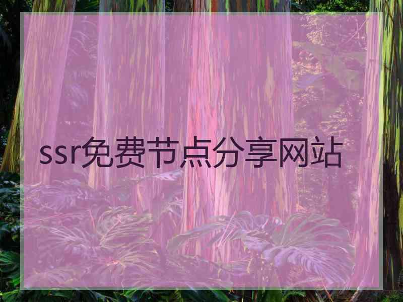 ssr免费节点分享网站