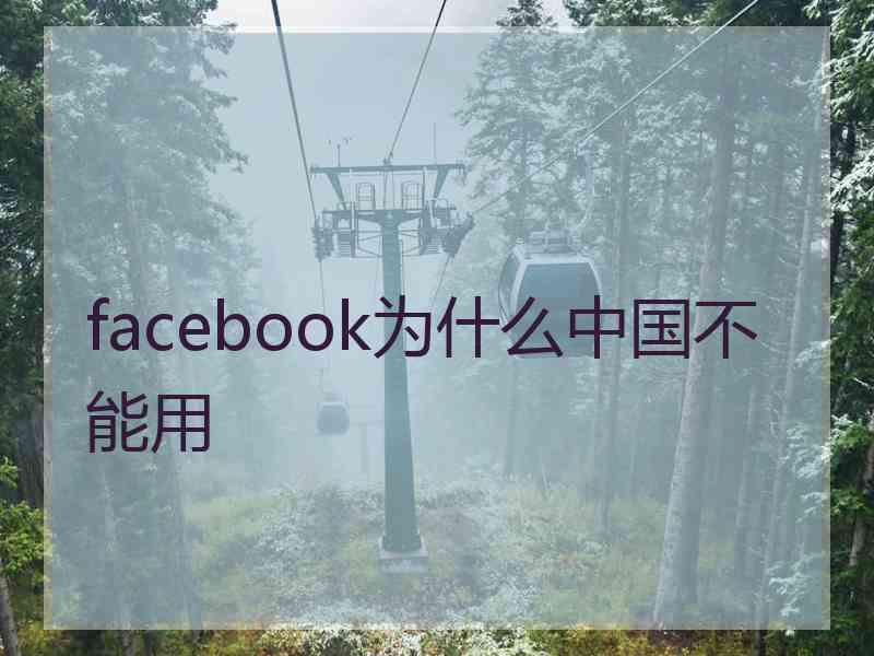 facebook为什么中国不能用