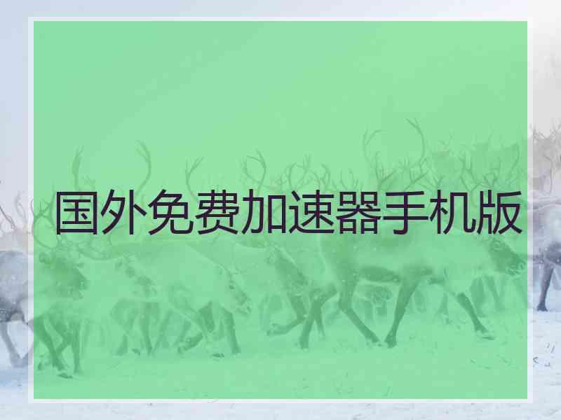 国外免费加速器手机版