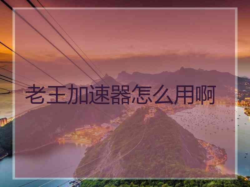 老王加速器怎么用啊
