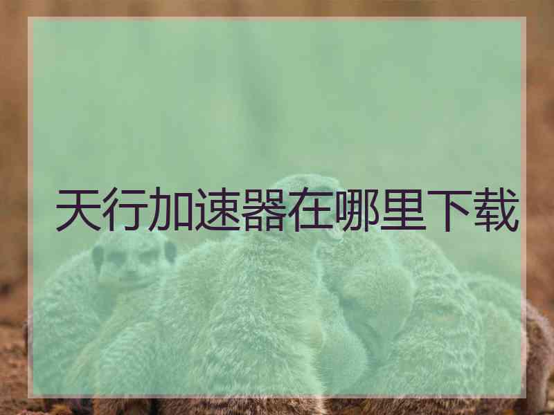 天行加速器在哪里下载
