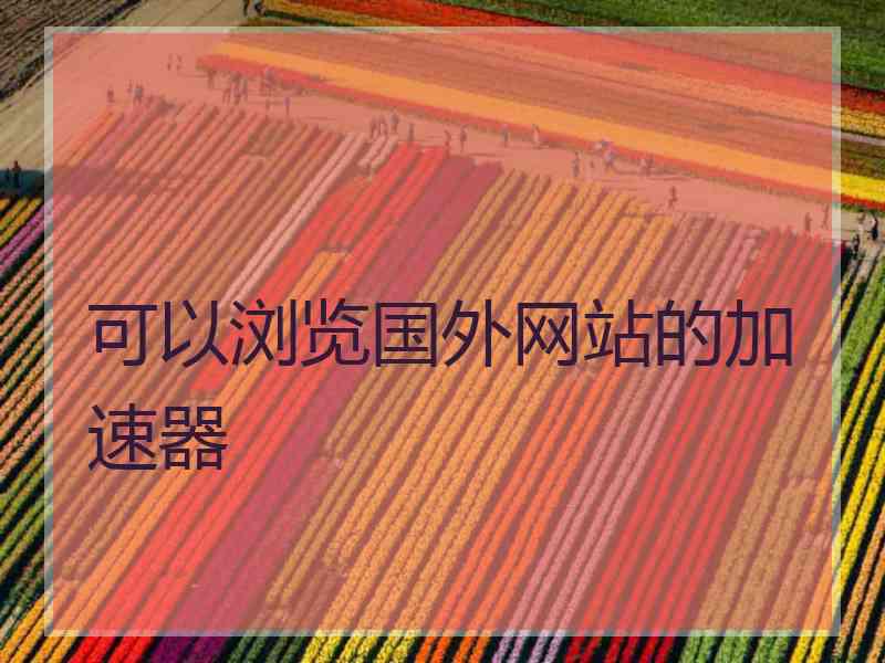 可以浏览国外网站的加速器