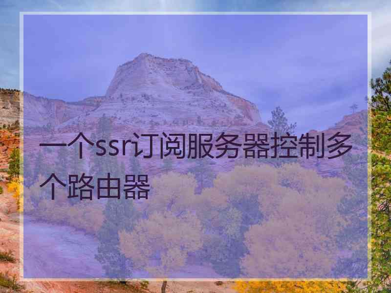 一个ssr订阅服务器控制多个路由器