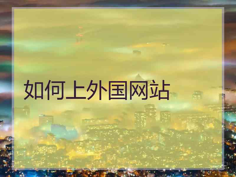 如何上外国网站