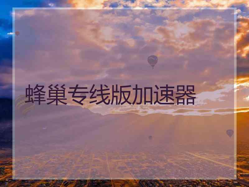 蜂巢专线版加速器