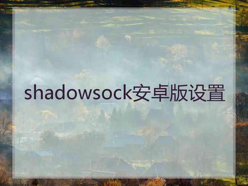 shadowsock安卓版设置
