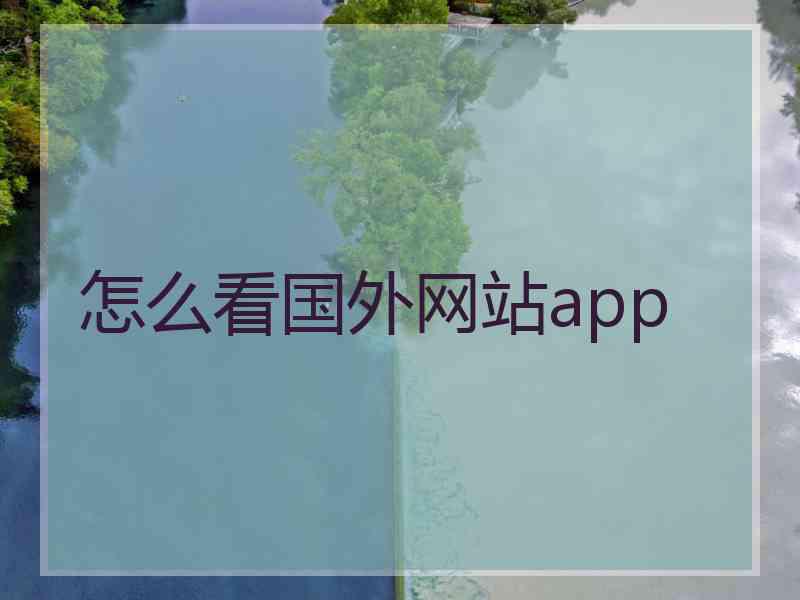 怎么看国外网站app