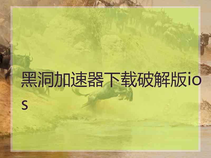 黑洞加速器下载破解版ios