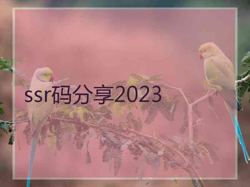 ssr码分享2023