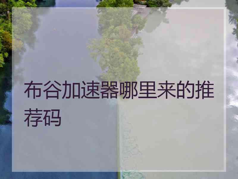 布谷加速器哪里来的推荐码