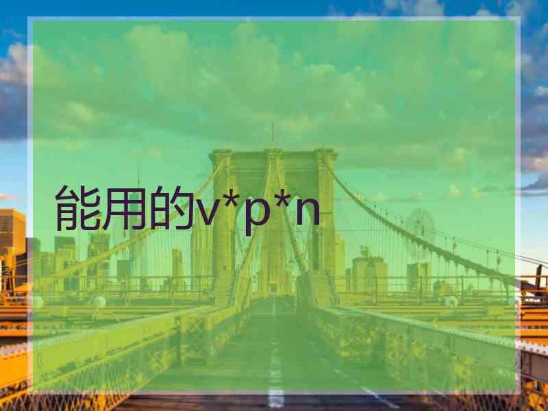 能用的v*p*n