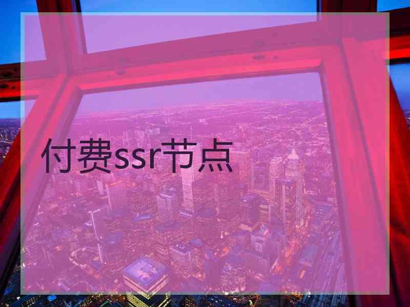付费ssr节点