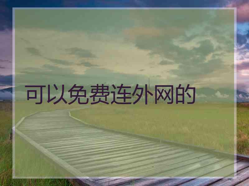 可以免费连外网的