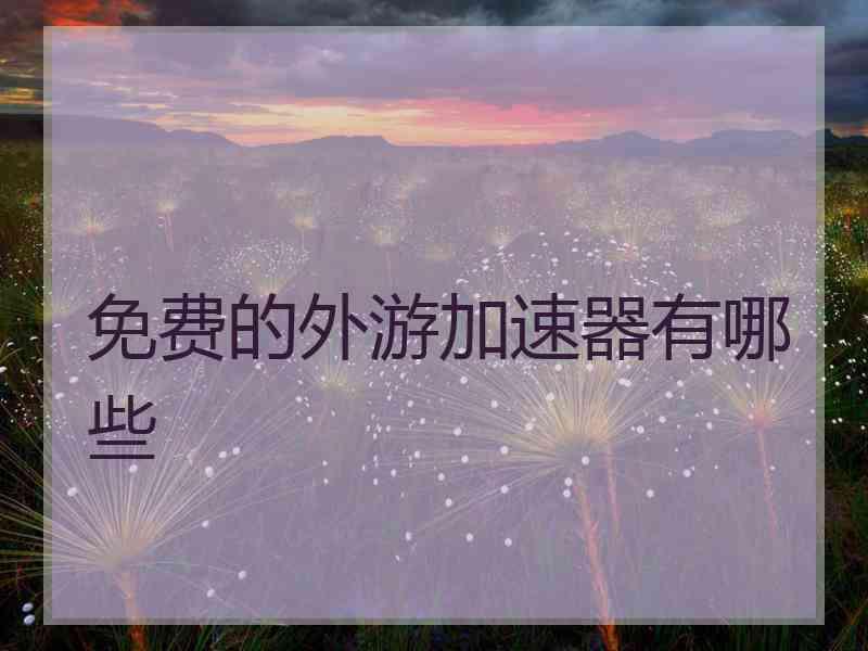 免费的外游加速器有哪些