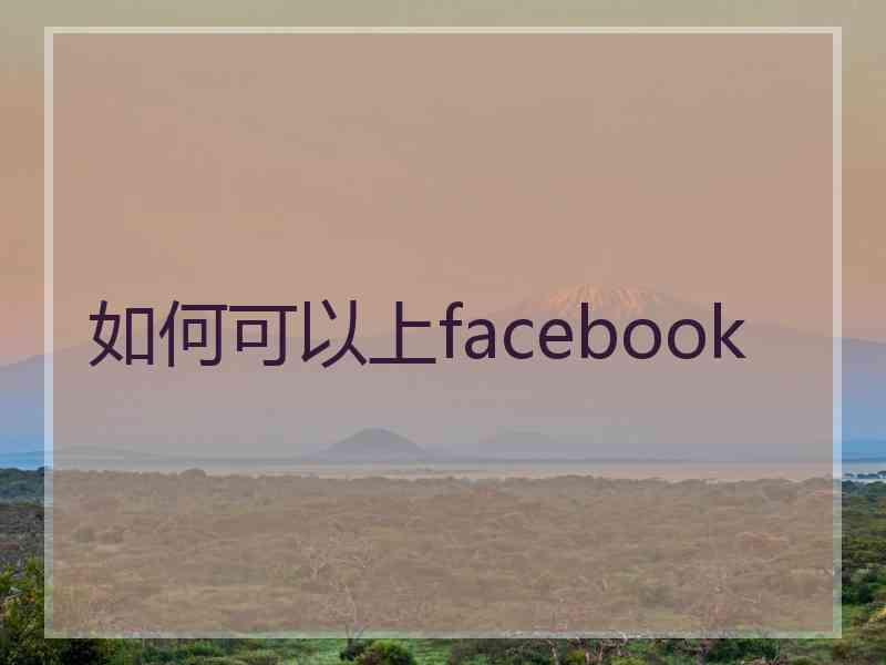 如何可以上facebook